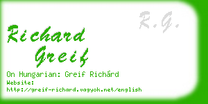 richard greif business card